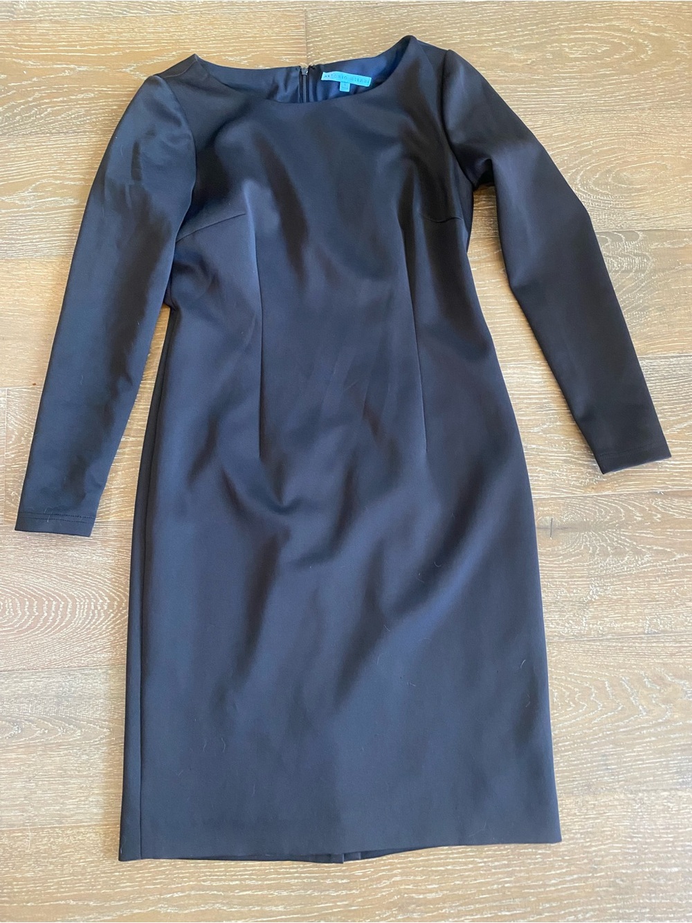 New Antonio Melani Black Career Classic Cocktail Long Sleeve NYE Scuba Dress 8